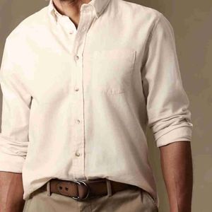 MEN'S LONG SLEEVE SHIRT SIZE 18 COTTON BUTTON DOWN IVORY STAFFORD